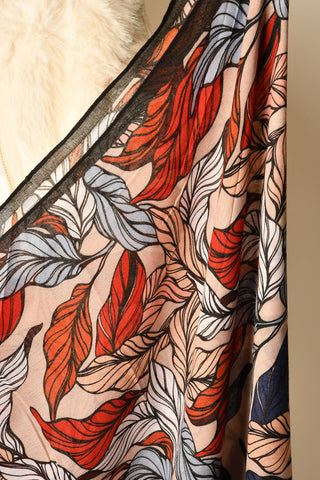TROPICAL LEAF WRAP SCARF