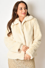 FAUX FUR SNAP JACKET