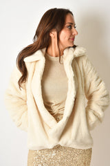 FAUX FUR SNAP JACKET