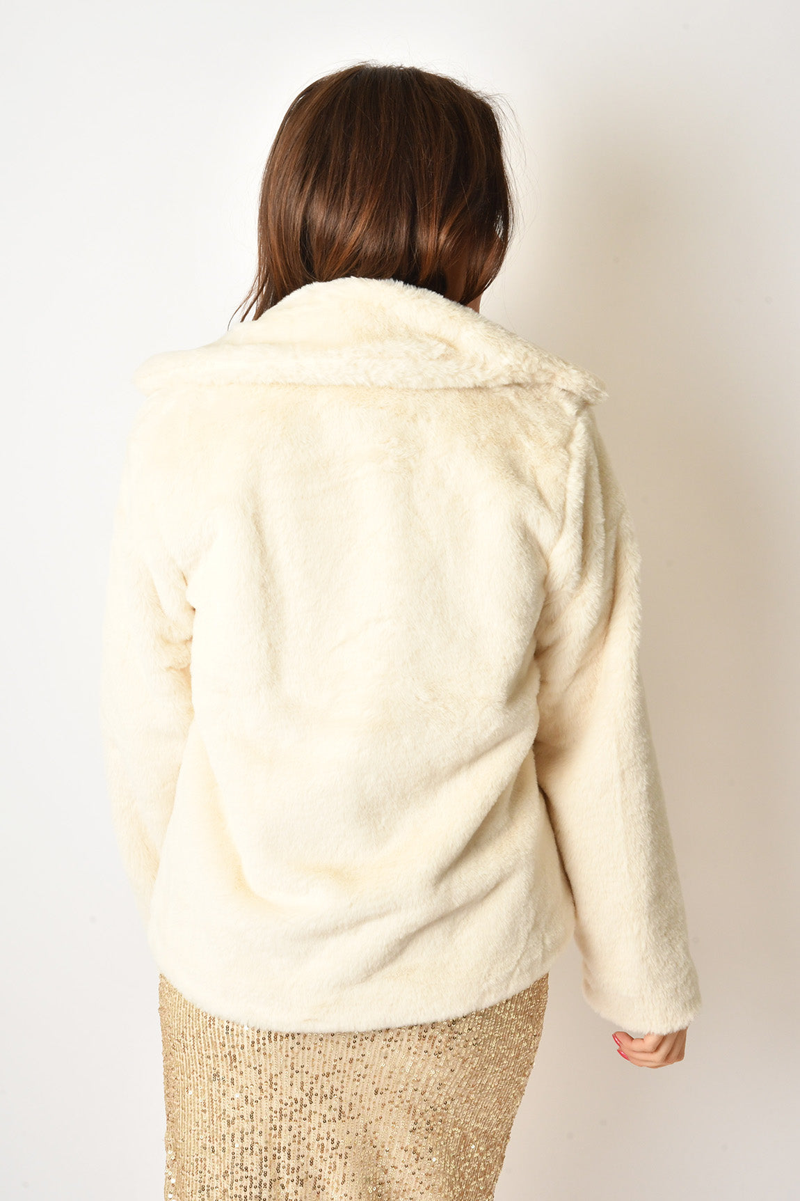 FAUX FUR SNAP JACKET