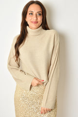 TURTLENECK SHIMMER TOP