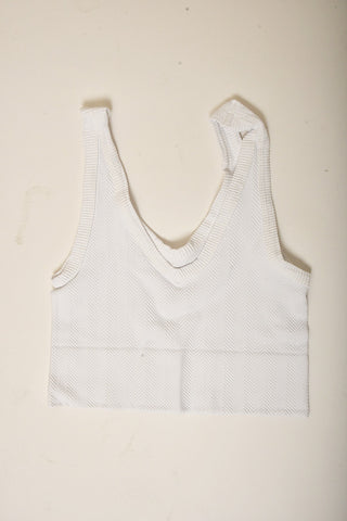 Herringbone V-Neck Crop